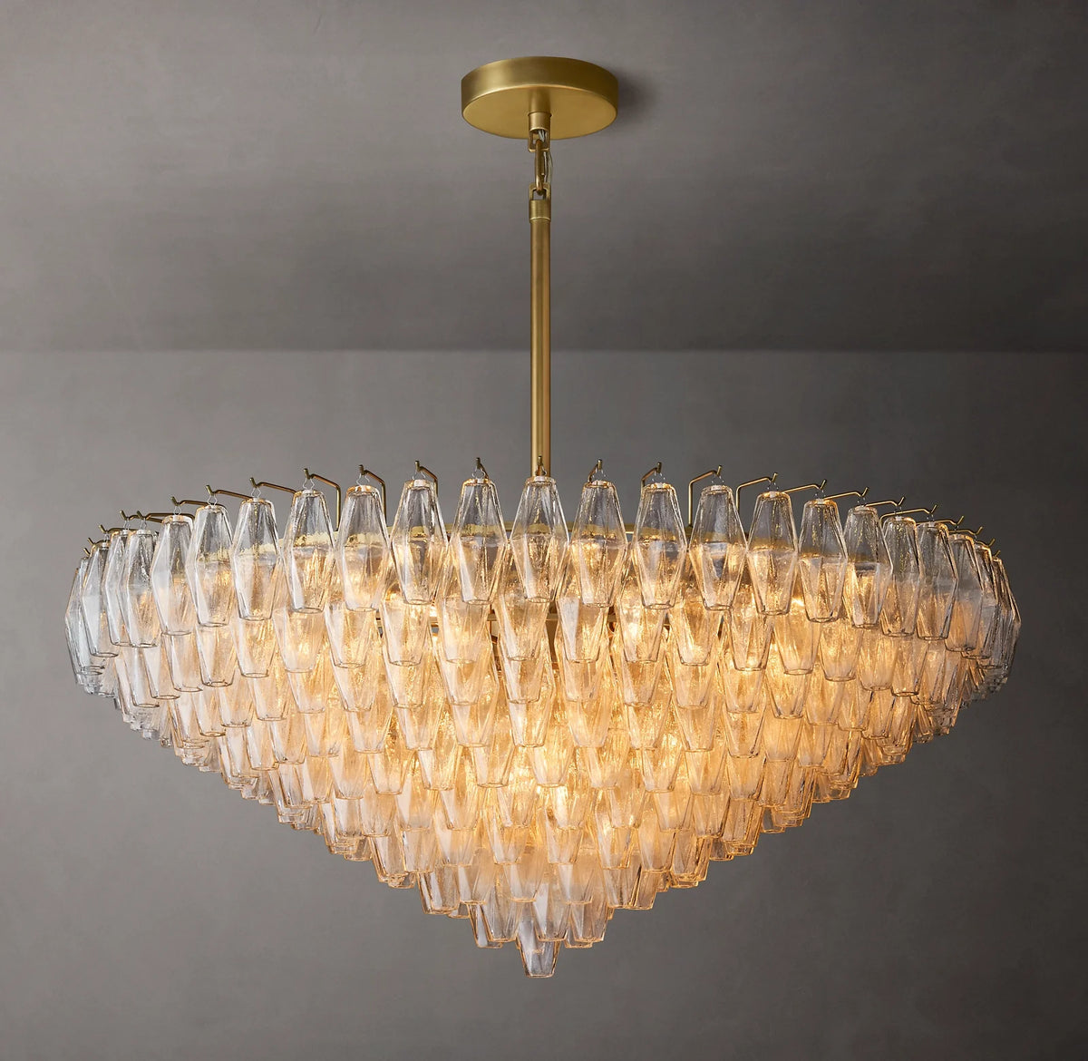 Clear Murano Glass Tiered Chandelier - Chiara