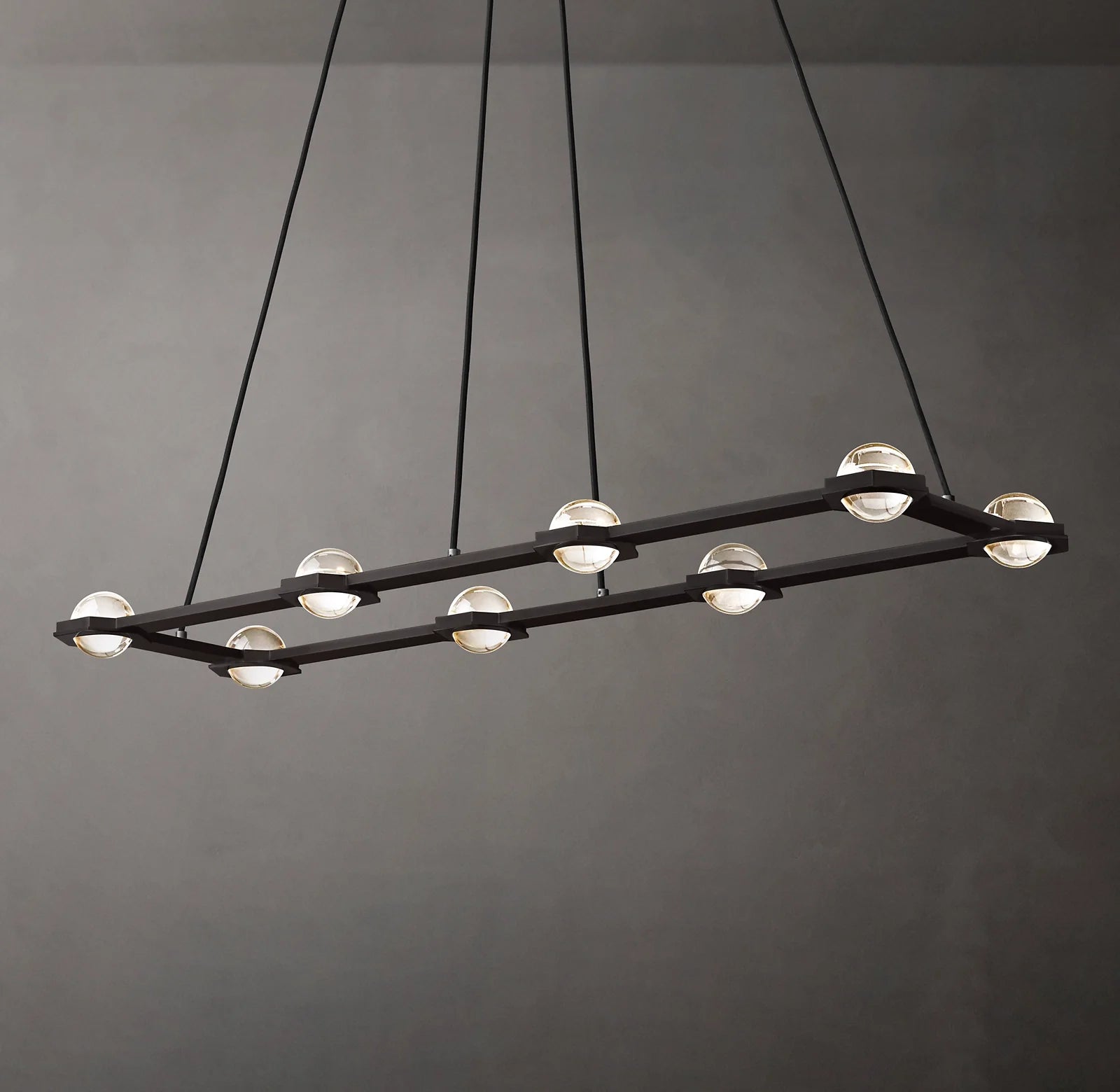 Globe Crystal Rectangular Chandelier - Eclatant