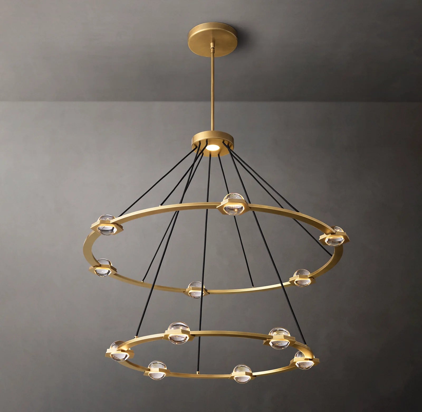 Globe Crystal Tiered Ring Chandelier - Eclatant