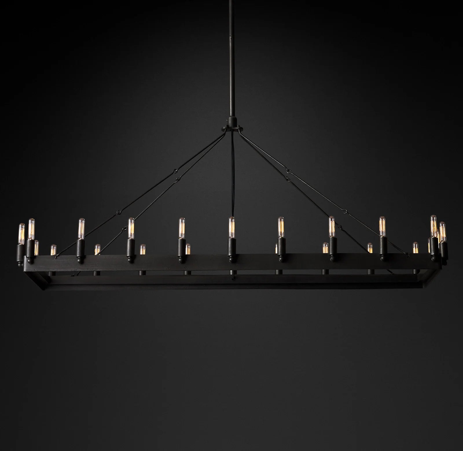 Filament Tubular Candle Rectangular Chandelier - Camino
