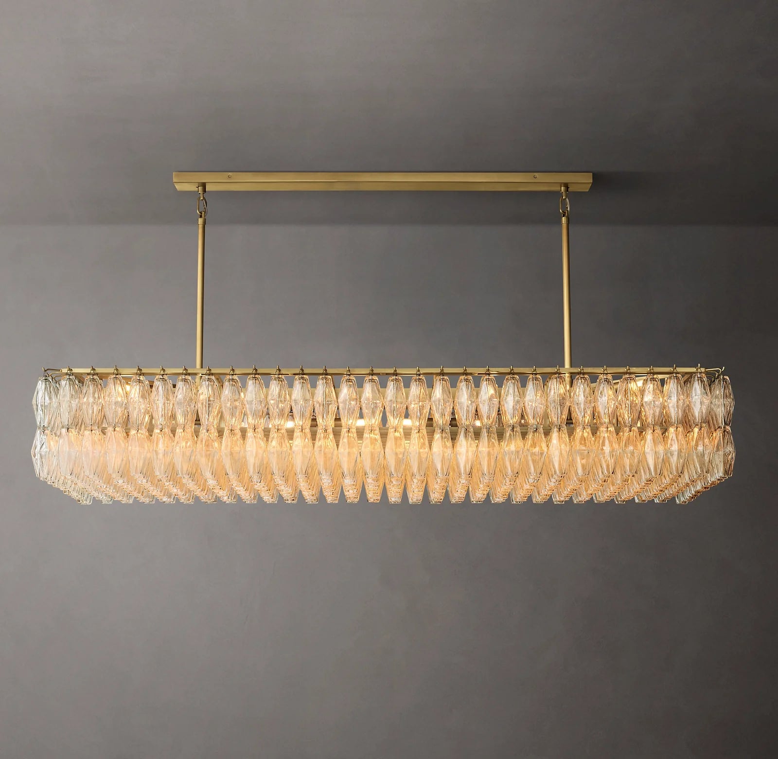 Clear Murano Glass Rectangular Chandelier - Chiara