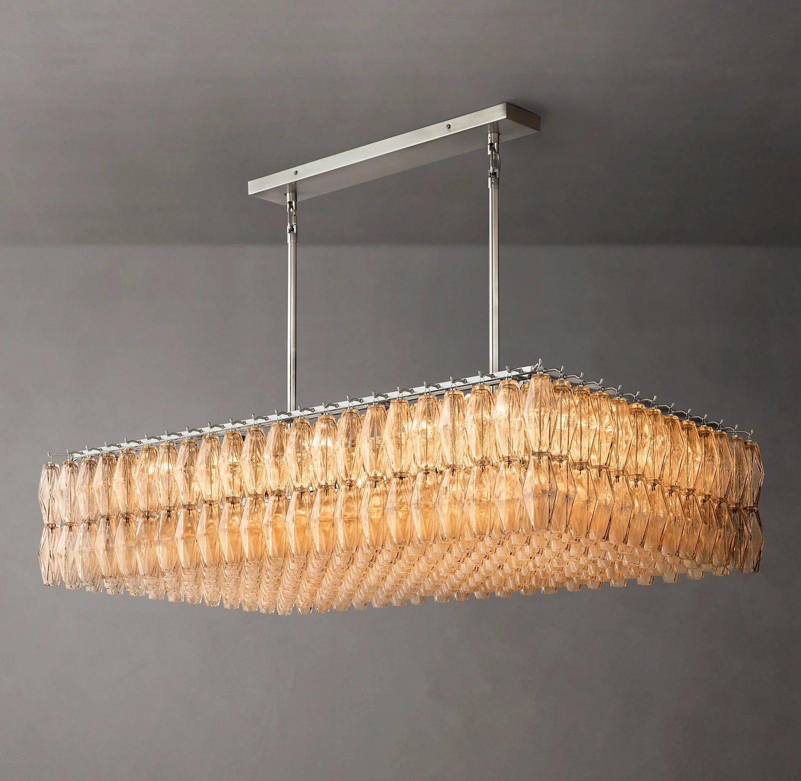 Clear Murano Glass Rectangular Chandelier - Chiara