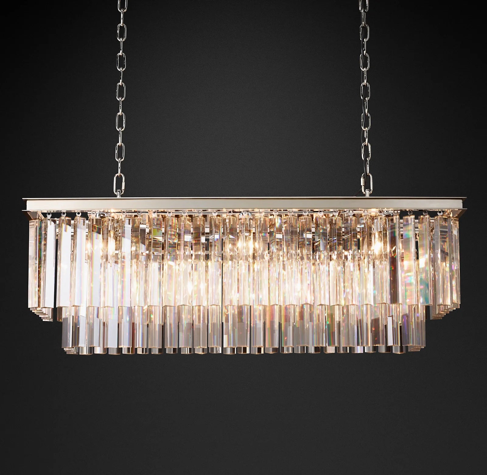 Crystal Prism Rectangular Chandelier - Odeon
