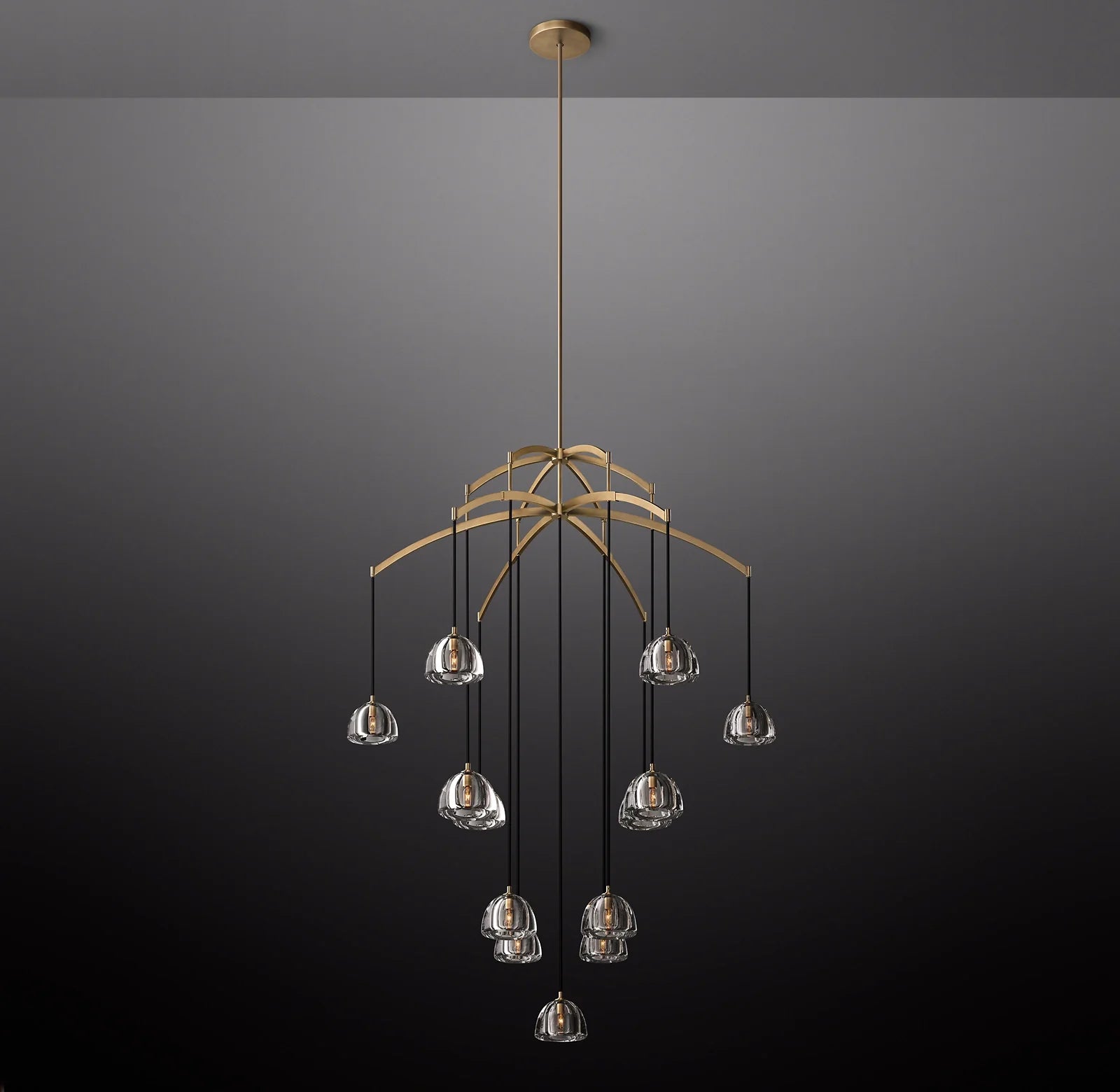 Crystal Cluster Chandelier - Hemisphere