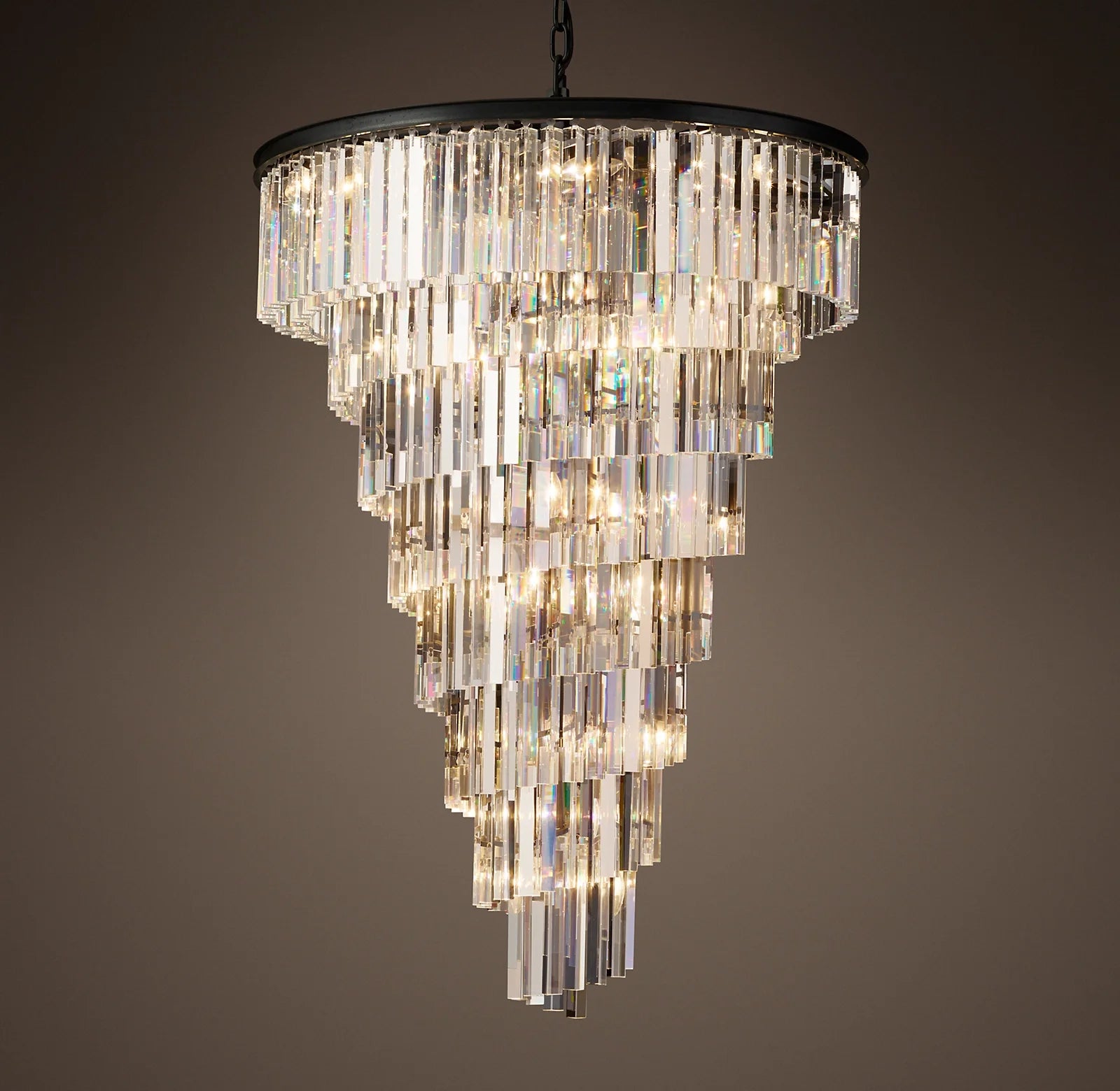 Crystal Prism Cascading Chandelier - Helix
