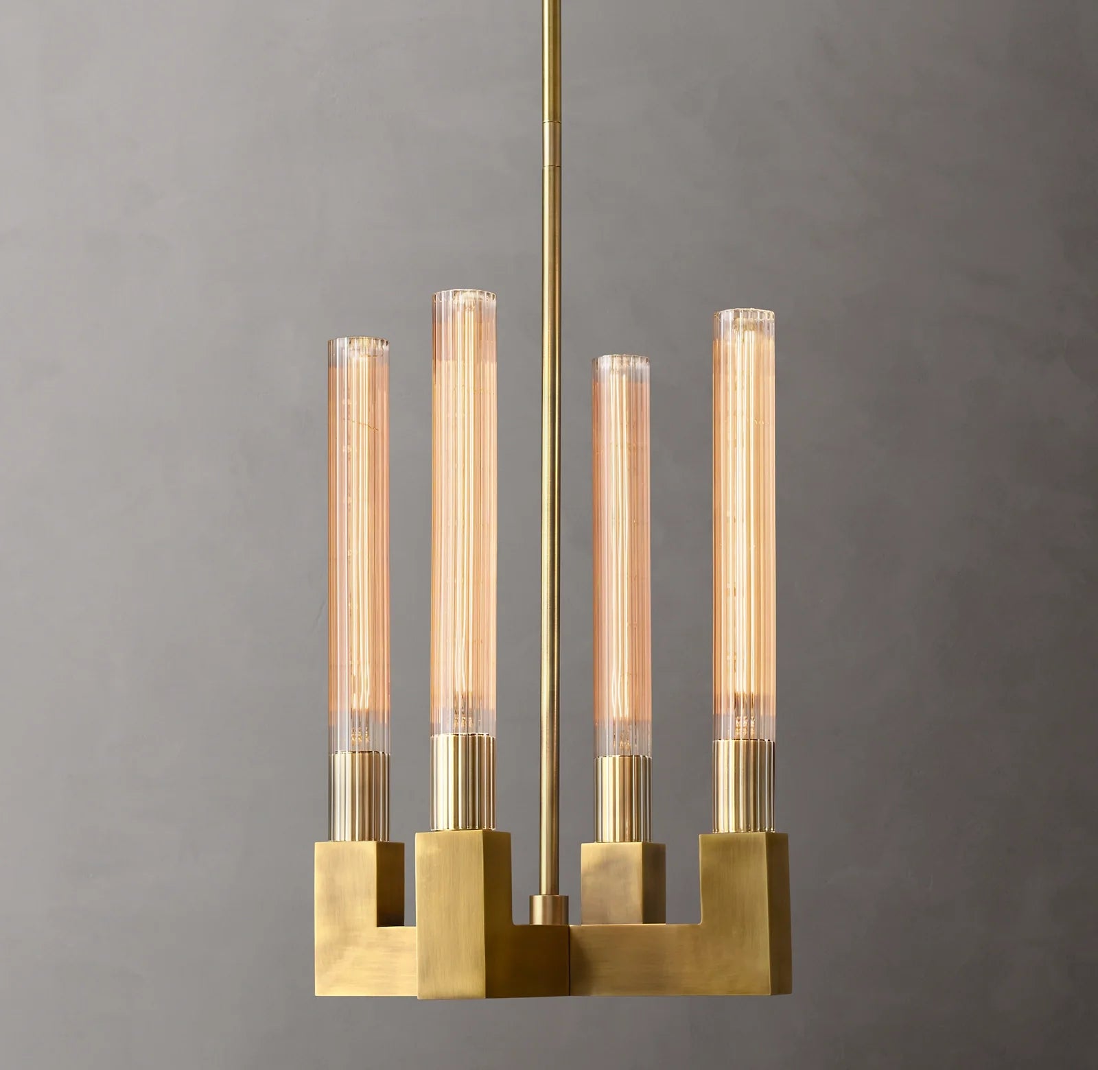 Fluted-Glass Candlestick Round Chandelier - Cannele
