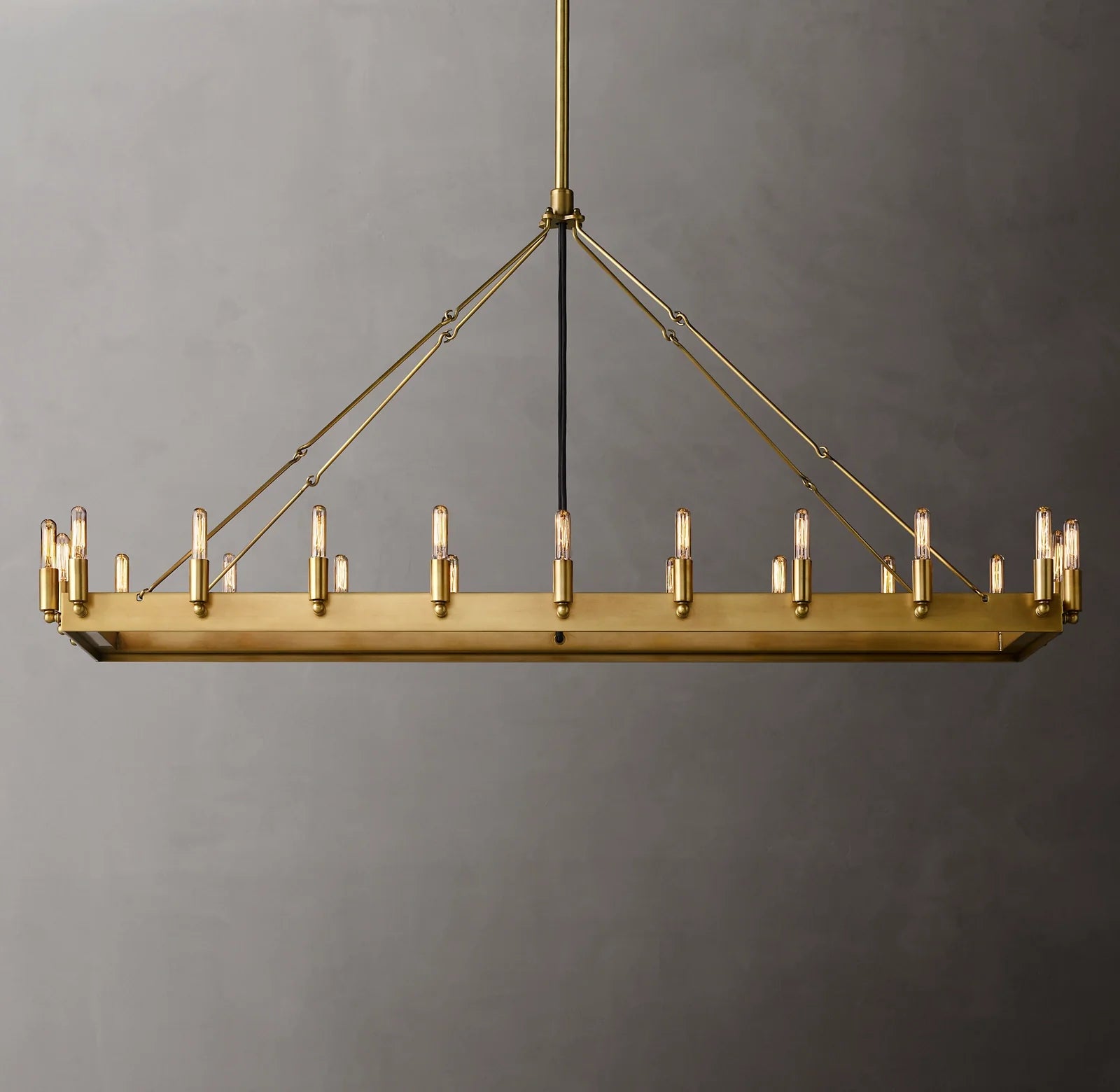 Filament Tubular Candle Rectangular Chandelier - Camino