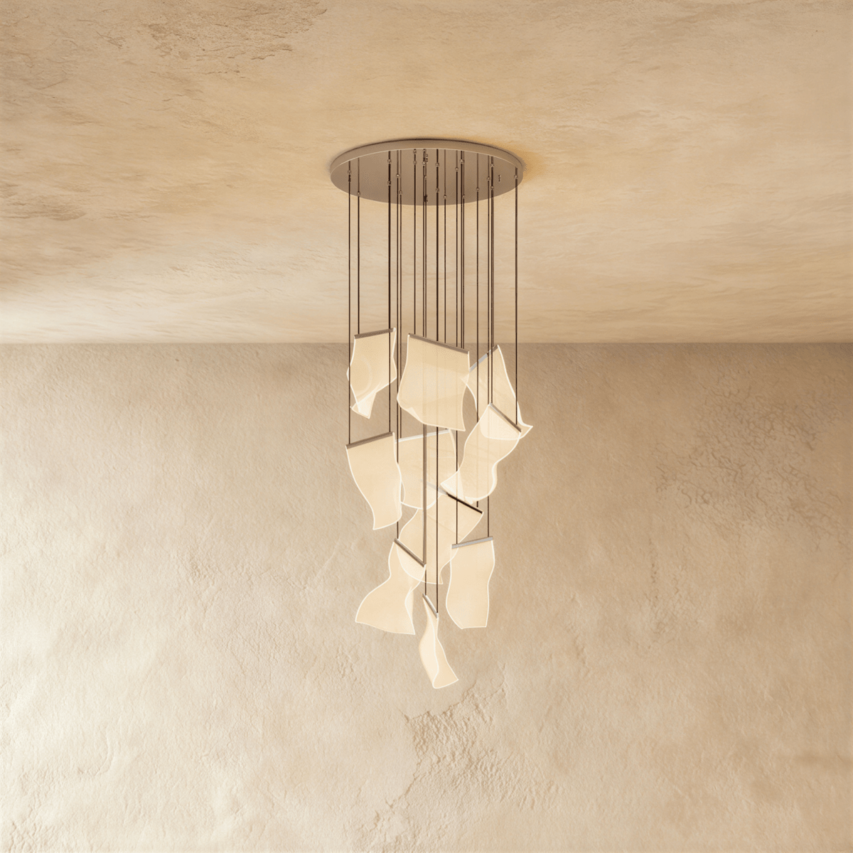 Sheets Chandelier (Round Ceiling Mount)