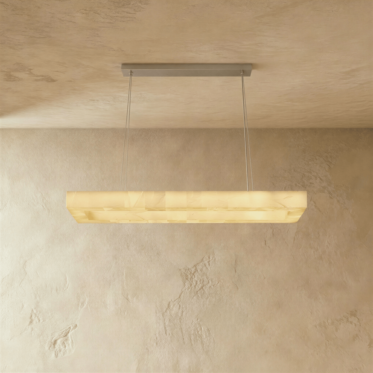 Teva Rectangular Alabaster Chandelier