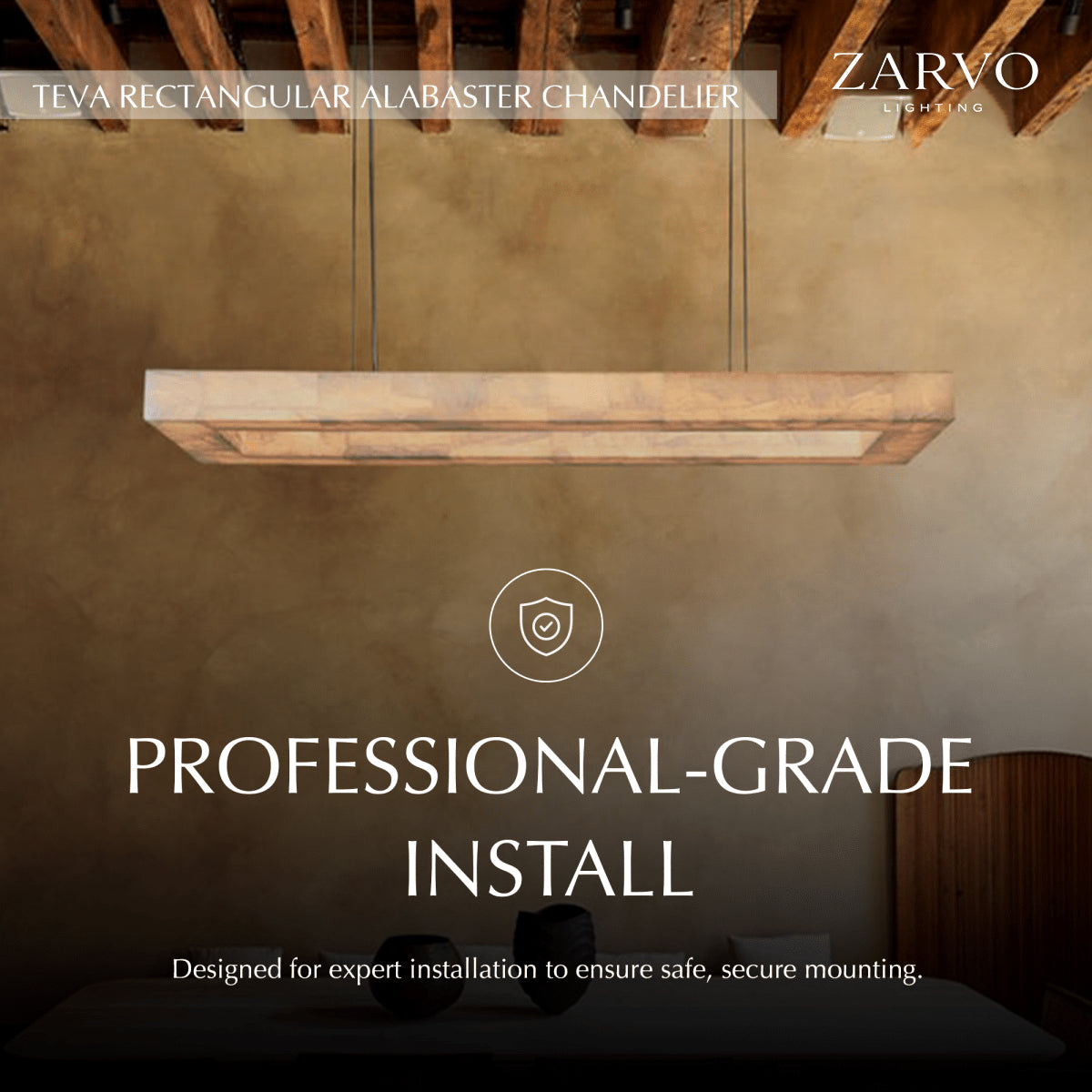 Teva Rectangular Alabaster Chandelier