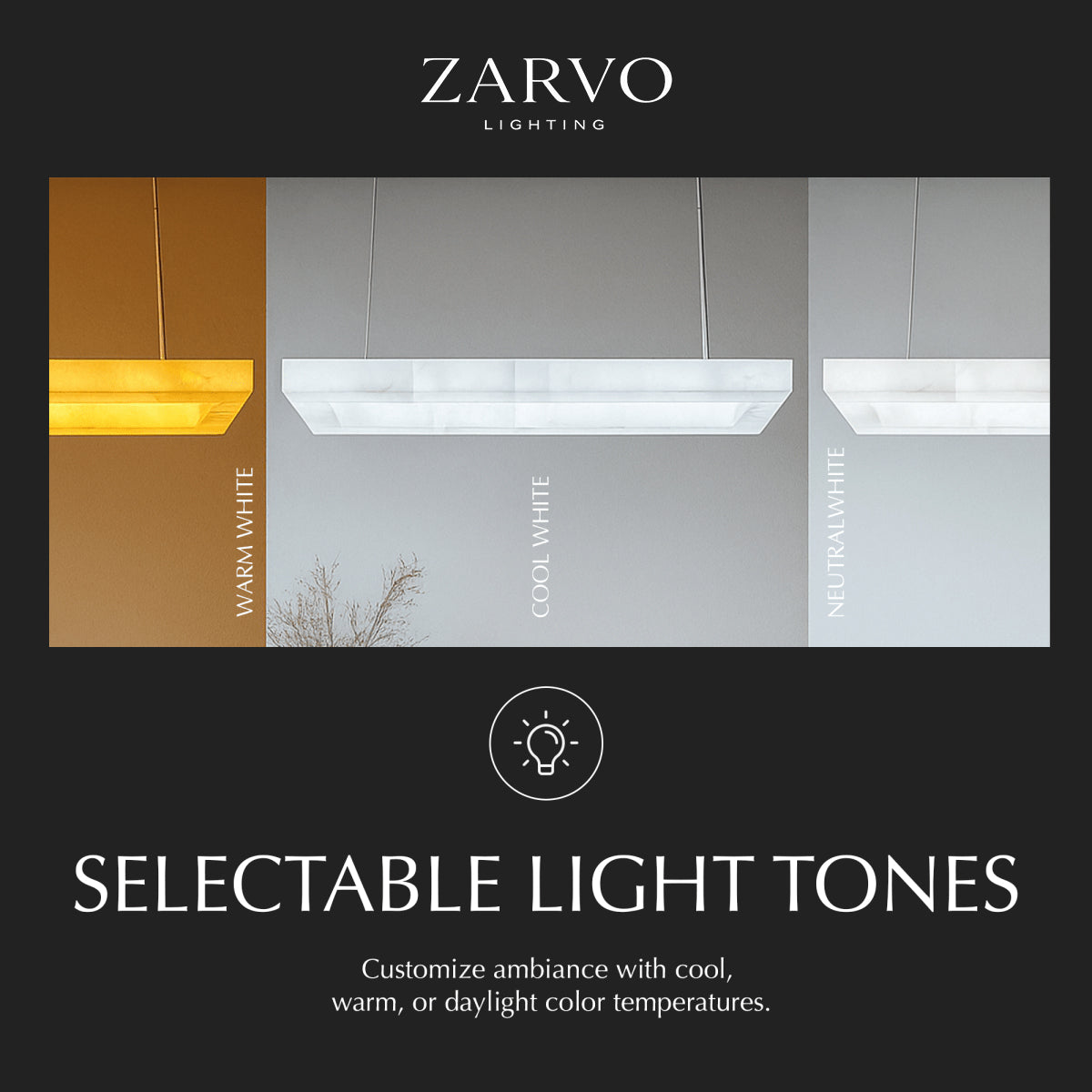 Teva Rectangular Alabaster Chandelier