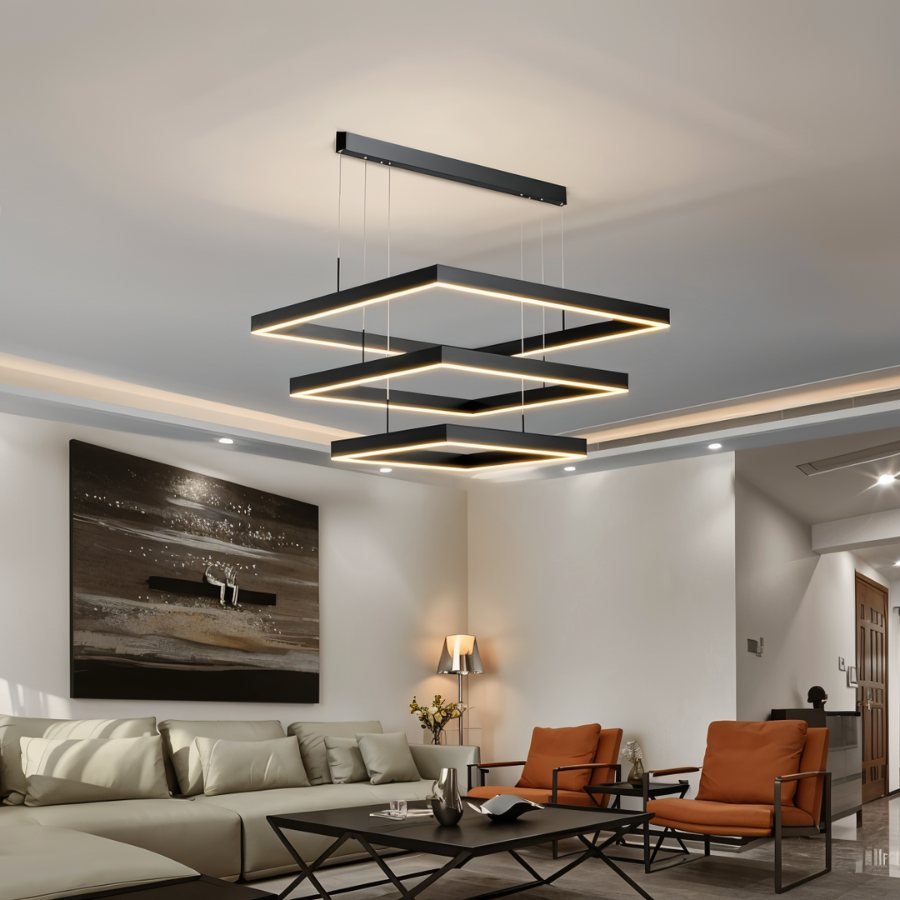 Vanna Chandelier B - Black: L23.6"(60cm) + L31.5"(80cm) / 79W